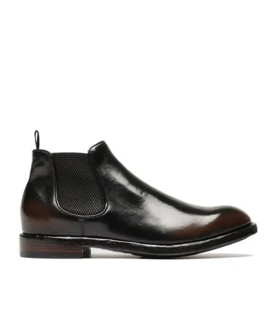 Officine Creative Elasticated-panel Leather Boots In Black