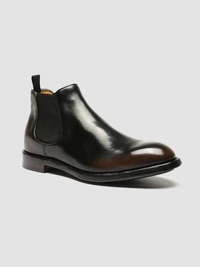 Officine Creative Elasticated-panel Leather Boots In Black