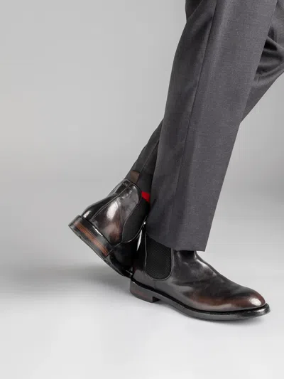 Officine Creative Elasticated-panel Leather Boots In Black