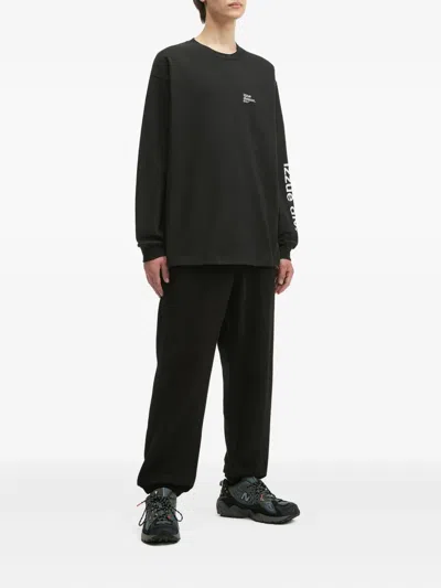Izzue Elasticated-cuff Track Pants In Black
