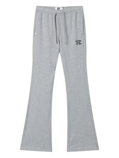 Izzue Elastic-waistband Flared Track Pants In Gray