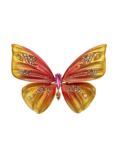 Anabela Chan Magma Butterfly Brooch In Multi
