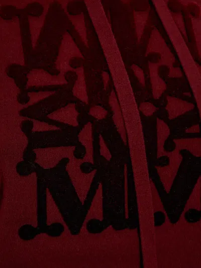 Max Mara Hooded Virgin Wool Long Sleeve Sweatshirt In Red