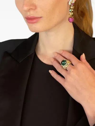 Anabela Chan 18k Yellow Gold Ruby Strawberry Earrings In Multi