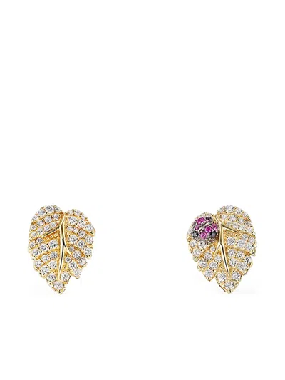 Anabela Chan 18k Yellow Gold Ruby Strawberry Earrings In Multi