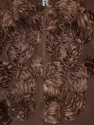 Rotate Birger Christensen Rotate Birgerchristensen Flower Mesh Pencil Skirt In Brown