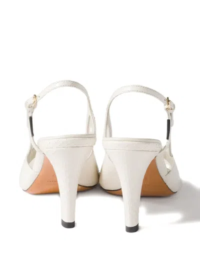 Miu Miu Ayers Slingback Sandals In White