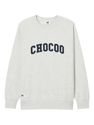 Chocoolate Raglan-sleeve Embroidered Sweatshirt In Gray