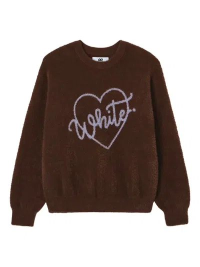 Chocoolate Heart-embellished Sweater In Brown