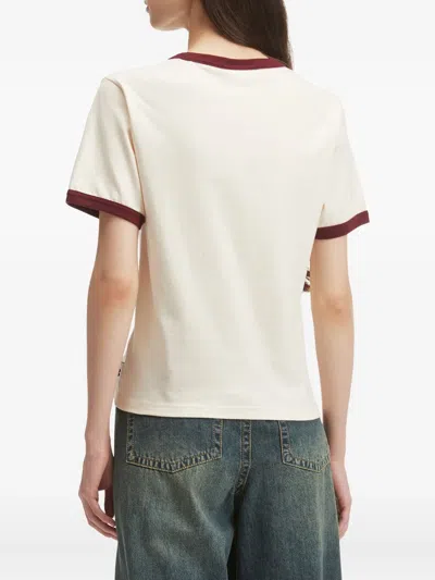 Chocoolate Ringer-neckline Graphic T-shirt In Neutral