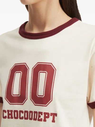 Chocoolate Ringer-neckline Graphic T-shirt In Neutral