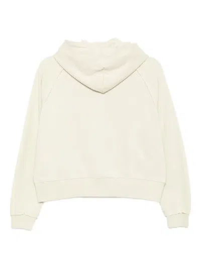 Izzue Distressed Cotton Hoodie In Neutral