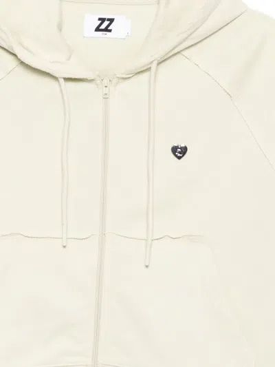 Izzue Distressed Cotton Hoodie In Neutral