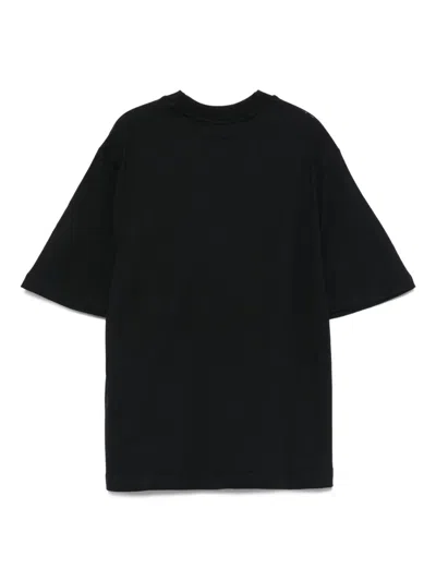 Msgm Rose-print T-shirt In Black