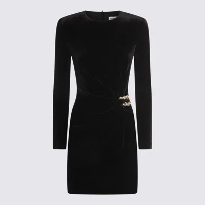 Self-portrait Mini Velvet Dress In Black