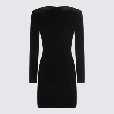 Self-portrait Mini Velvet Dress In Black