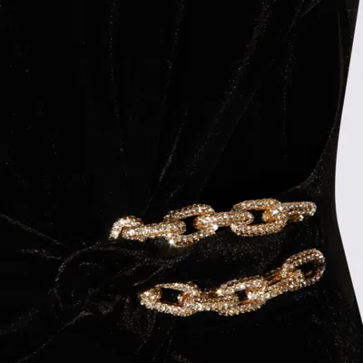 Self-portrait Mini Velvet Dress In Black