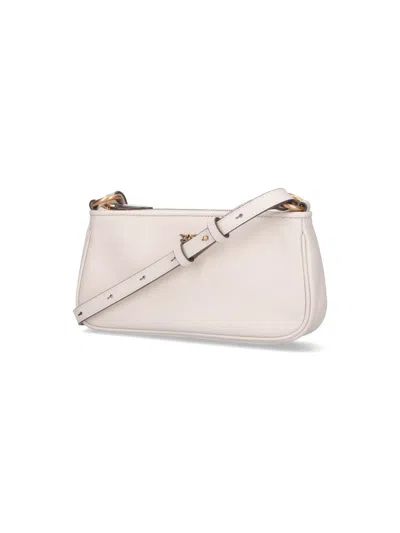 Pinko Mini Half Moon Baguette Crossbody Bag In White