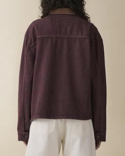 Jeanerica Nua Long Sleeve Denim Jacket In Burgundy Rinse In Brown