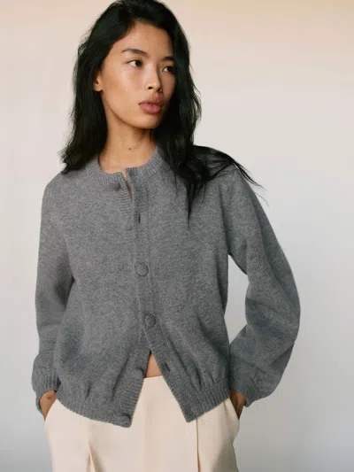 Reformation Cobel Regenerative Wool Cardigan In Gray
