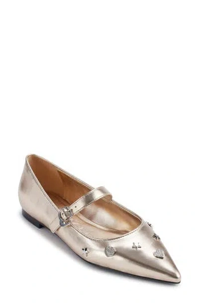 Karl Lagerfeld Women's Veyda Mary Jane Pointed Toe Flats In Gold