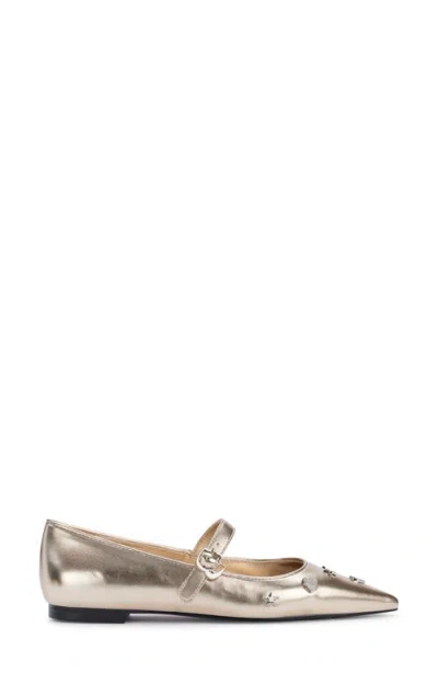 Karl Lagerfeld Women's Veyda Mary Jane Pointed Toe Flats In Gold