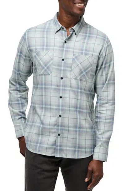 Travismathew Cloud Plaid Flannel Button-up Shirt In Blue