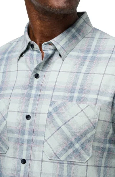 Travismathew Cloud Plaid Flannel Button-up Shirt In Blue
