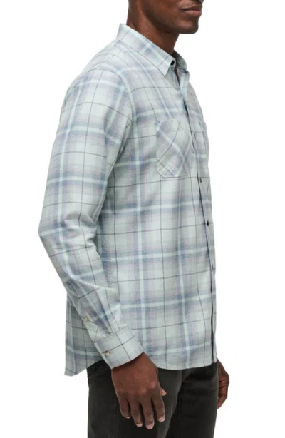 Travismathew Cloud Plaid Flannel Button-up Shirt In Blue