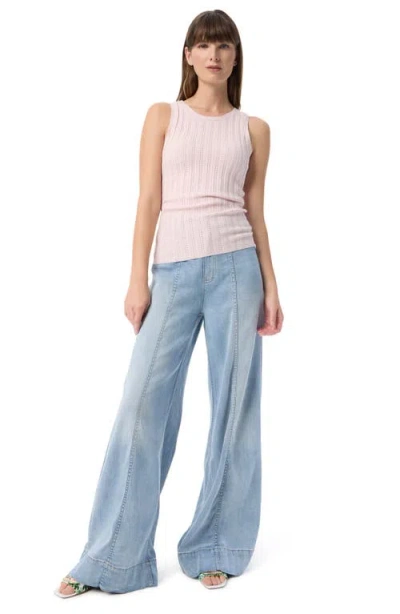 Do By Dee Ocleppo Dot Pointelle Stitch Sweater Tank In Neutral