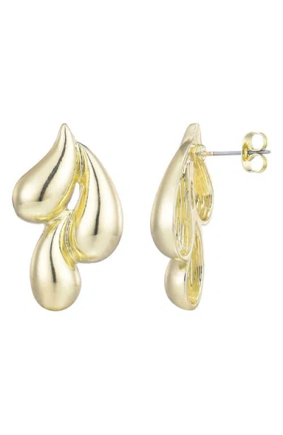 Adornia Triple Teardrop Stud Earrings In Gold