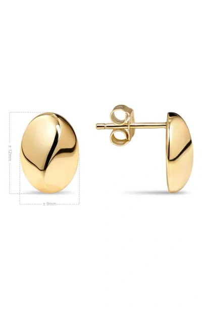Devata Beveled Curved Dome Stud Earrings In Gold