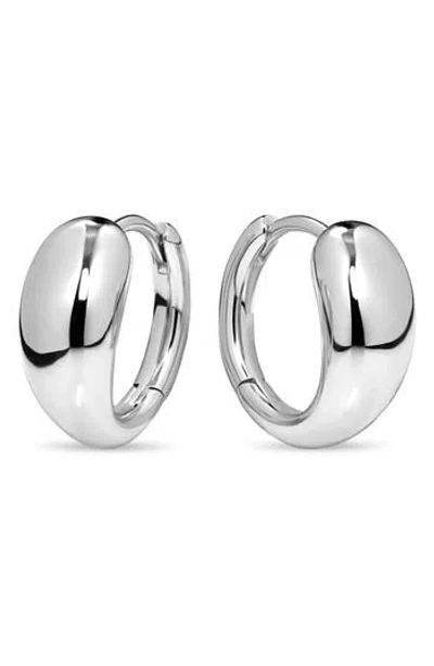 Devata Teardrop Hoop Earrings In Metallic