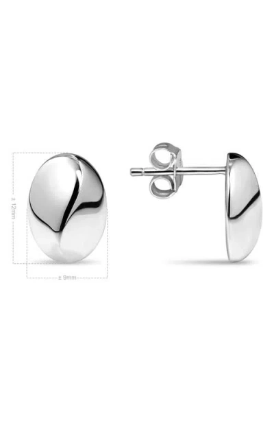 Devata Beveled Curved Dome Stud Earrings In Metallic