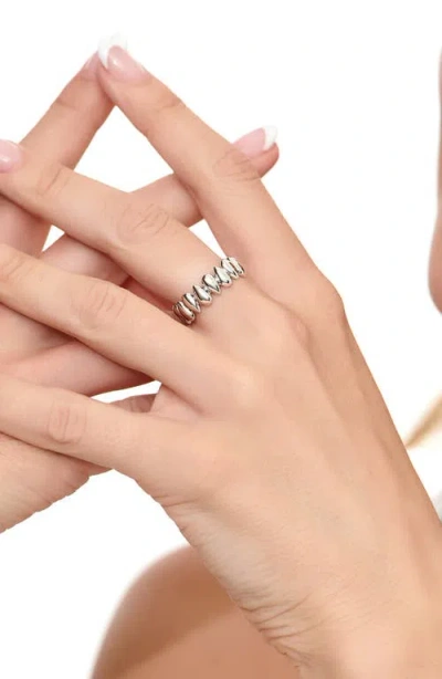 Devata Teardrop Eternity Band Ring In Silver