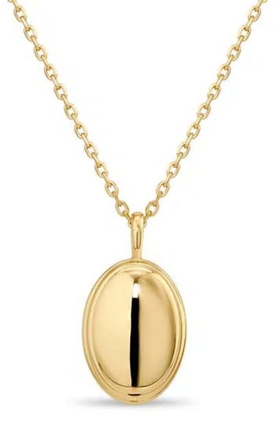 Devata Contour-lined Dome Pendant Necklace In Gold