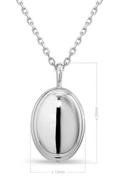 Devata Contour-lined Dome Pendant Necklace In Silver