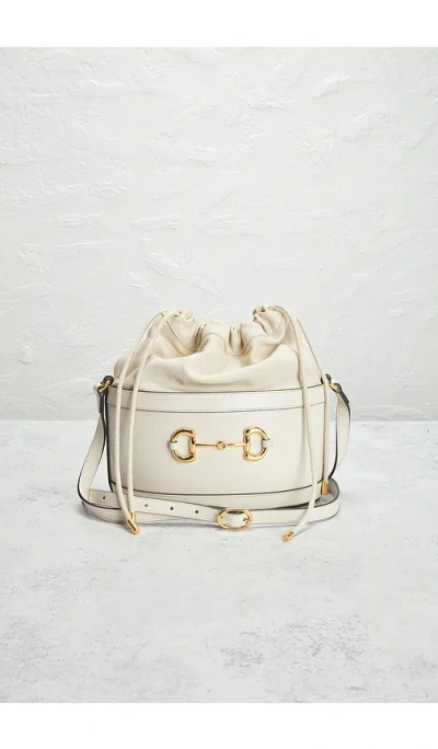 Fwrd Renew Gucci Azalea Sakai Horsebit 1955 Drawstring Bucket Bag In White