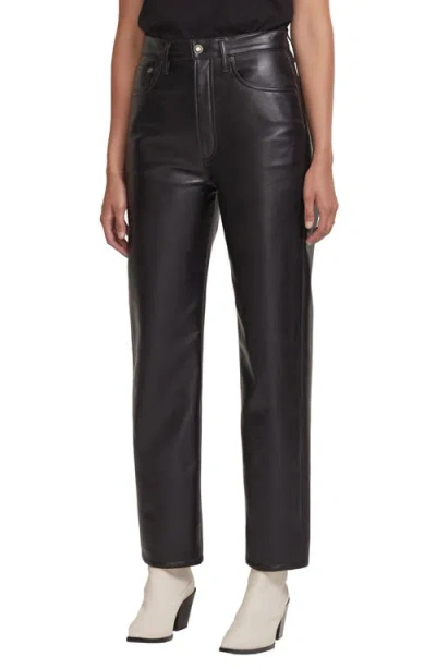 Agolde Recycled Leather Riley Long Pants In Detox In Black