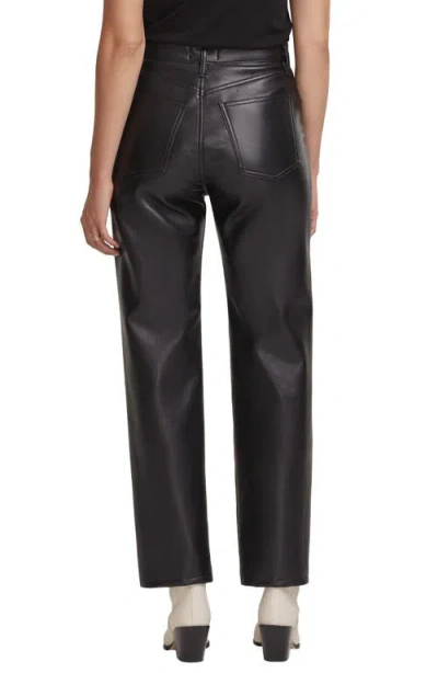 Agolde Recycled Leather Riley Long Pants In Detox In Black