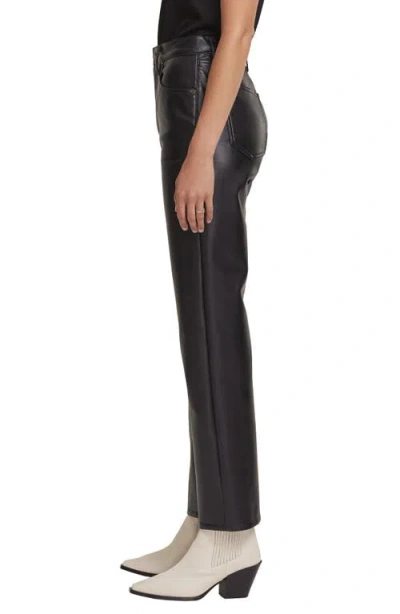 Agolde Recycled Leather Riley Long Pants In Detox In Black