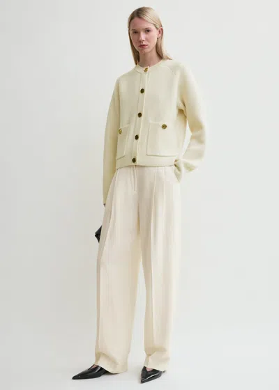 Totême Hammered Button Cardigan Milk In Neutral
