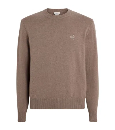 Jacob Cohen Wool-cashmere Monogram Sweater In Brown