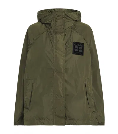 Ganni Flyweight Nylon Jacket Kalamata In Gray