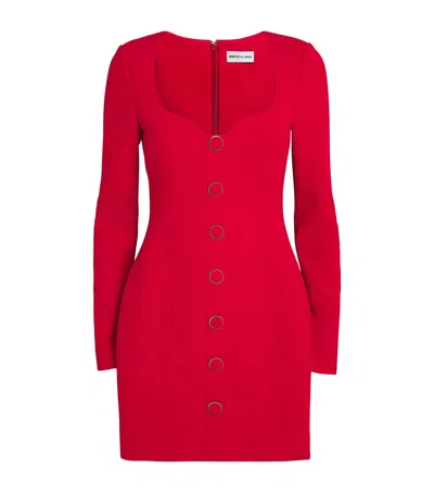 Rebecca Vallance Cameron Button-embellished Crepe Mini Dress In Red