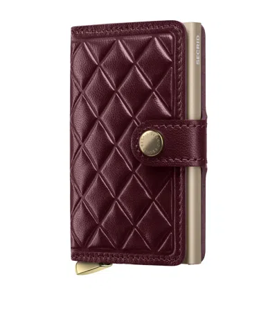 Secrid Leather Diamond-embossed Miniwallet In Purple