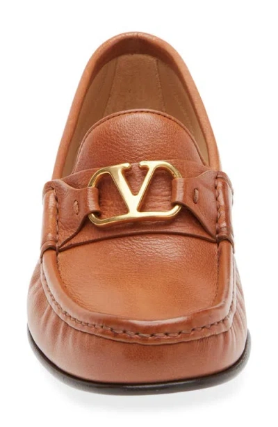 Valentino Garavani Woman Loafers Tan Size 7.5 Leather In Brown