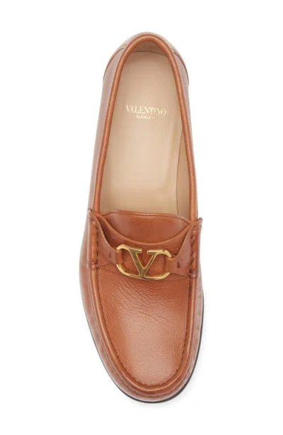 Valentino Garavani Woman Loafers Tan Size 7.5 Leather In Brown