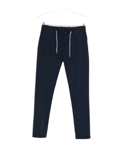 Eleventy Drawstring Trousers In Blue