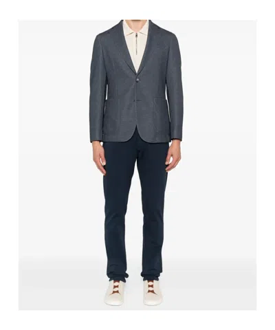 Eleventy Drawstring Trousers In Blue